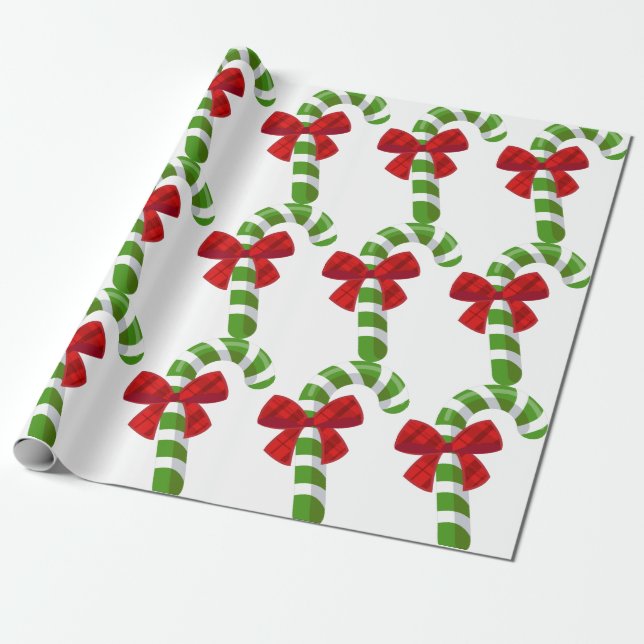 Regalo Navidades de Candy Cane envolviendo papel (Desenrollado)