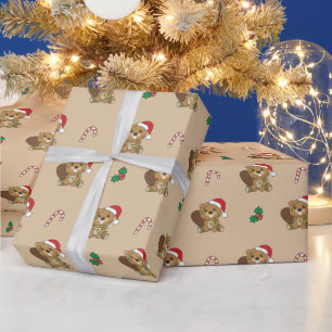 Regalo Navidades de castores Animales de papel de envolve