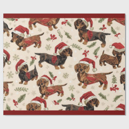 Regalo Navidades de Dachshund envolviendo papel