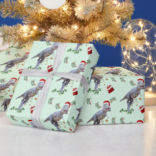 Regalo Navidades de dinosaurios envueltos en papel