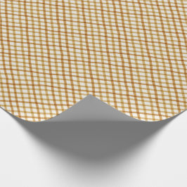 Regalo Navidades de Gingham envolviendo papel en oro