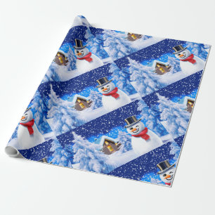 Regalo Navidades de invierno que envuelven papel a los sn