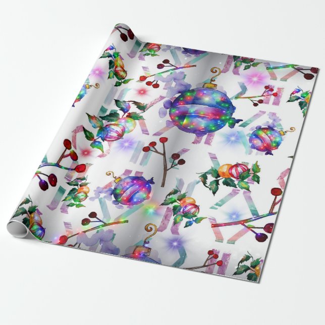 Regalo Navidades de linterna chinos envuelven papel (Desenrollado)