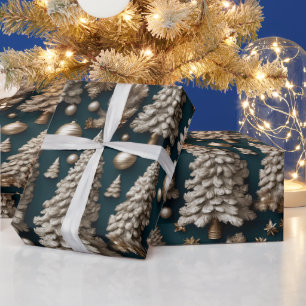 Regalo Navidades de lujo dorados envolviendo papel