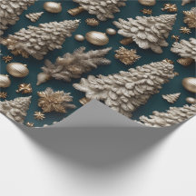 Navidades de lujo dorados envolviendo papel