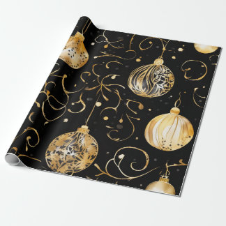 Regalo Navidades de oro brillantes Papel de envolvimiento