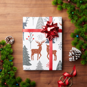 Regalo Navidades de papel de envolver árbol de ciervos es