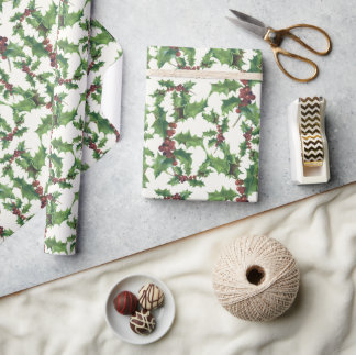 Regalo Navidades de papel de marfil en blanco roto