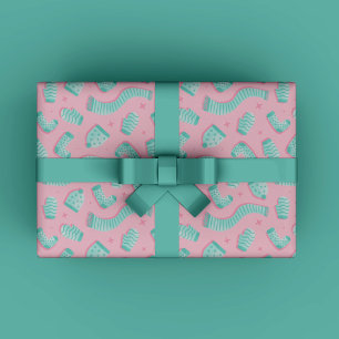 Regalo Navidades de patrón de tinta rosa papel de envoltu
