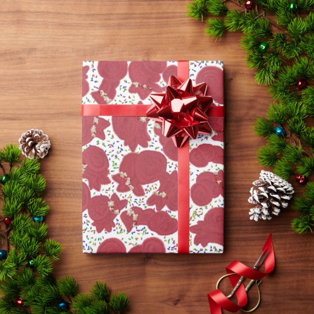 Regalo Navidades de perro lindo iluminan papel envolvente (Regalo de vacaciones)