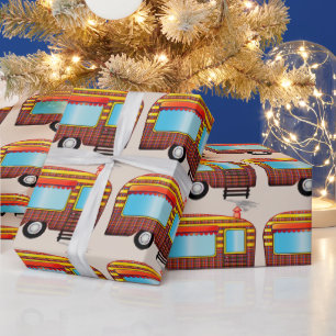 Regalo NAVIDADES de remolques de viajes RETRO Papel de aj