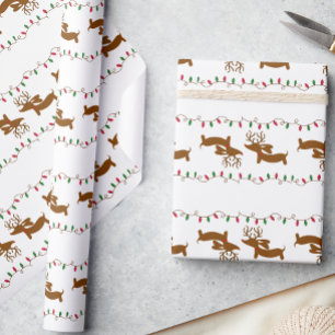 Regalo Navidades de reno de Dachshund regalan papel de en