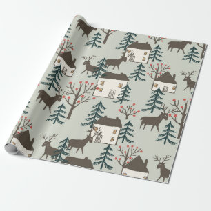 Regalo Navidades de renos envolviendo papel