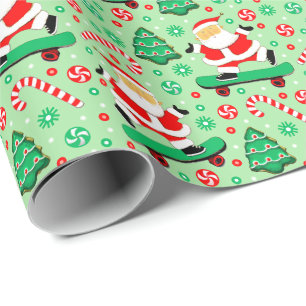 Regalo Navidades de skateboarding con papel para envolver
