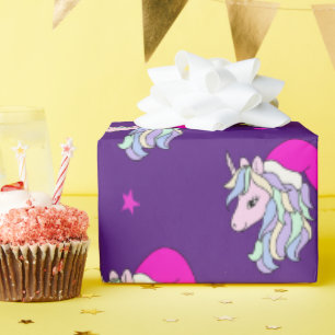 Regalo Navidades de unicornio de Santa enrollan papel