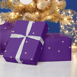 Regalo Navidades de Violet y Gold Stars envueltos papel