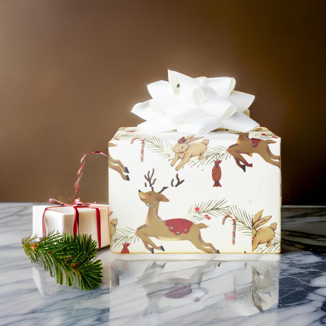 Regalo Navidades Deer | Papel de envolver de conejos (Subido por el creador)