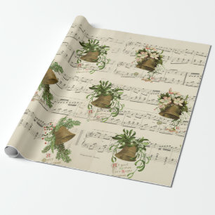 Regalo Navidades doblan papel de envolvimiento de música