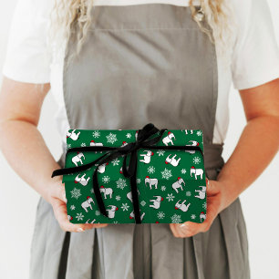 Regalo Navidades elefantes blancos (verde) Papel de envol