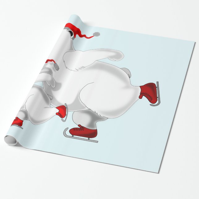 Regalo Navidades entregan papel de envolver con osos feli (Desenrollado)