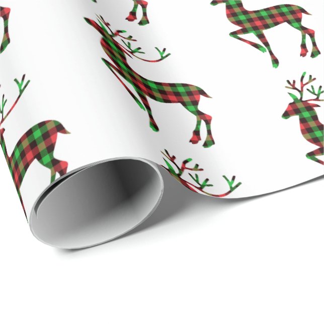 Regalo Navidades envolviendo ciervos de papel (Esquina del rollo)