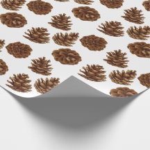 Navidades envolviendo papel con conos de pino