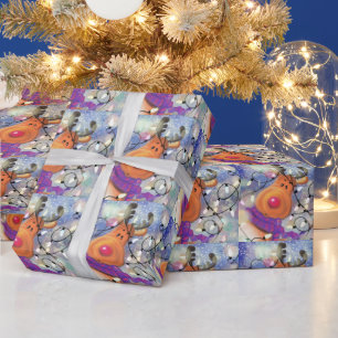 Regalo Navidades envolviendo papel de reno feliz - Gracio