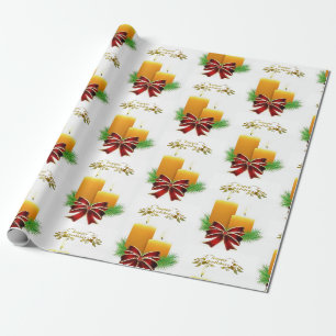 Regalo Navidades envolviendo velas de papel