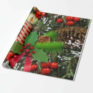 Regalo Navidades envolviendo velas de papel