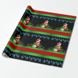Regalo Navidades envolviendo velas de papel negro