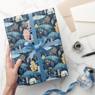 Regalo Navidades escandinavos azules entregan papel de aj
