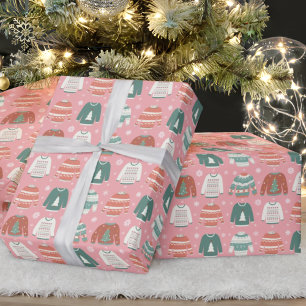 Regalo Navidades feos endulzan papel de envolvimiento de