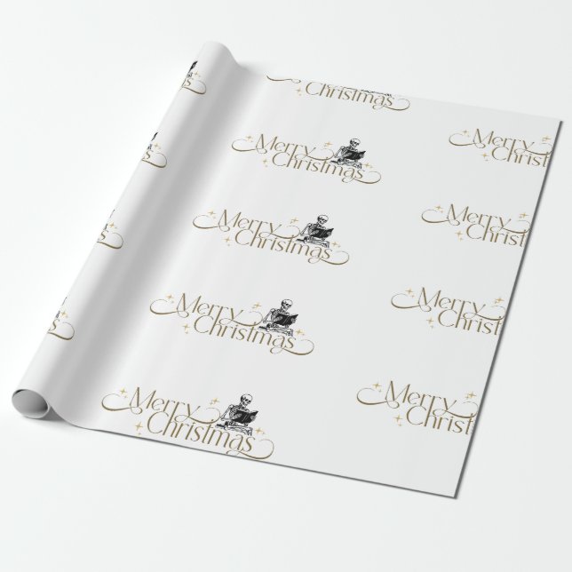 Regalo Navidades góticos esqueletos libro de papel de aju (Desenrollado)