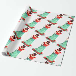 Regalo Navidades hawaianos Chicas hula entregan papel de 