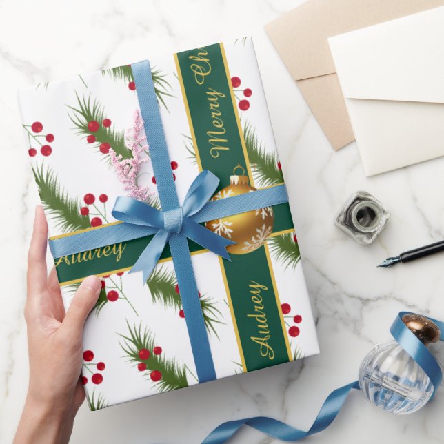 Regalo Navidades humildes de bonito envolviendo papel con (Regalar)