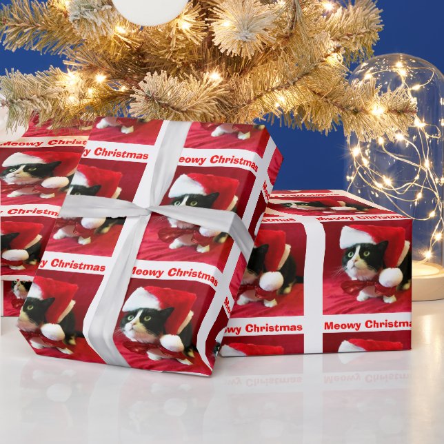 Regalo Navidades meten el papel de envolver al gato en Tu (Vacaciones)