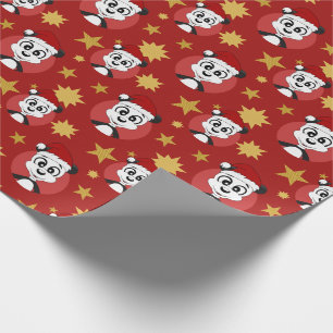 Regalo Navidades panda personalizado papel de envoltura