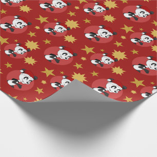 Regalo Navidades panda personalizado papel de envoltura