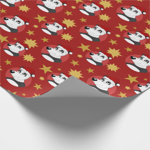 Regalo Navidades panda personalizado papel de envoltura