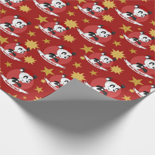 Regalo Navidades panda personalizado papel de envoltura