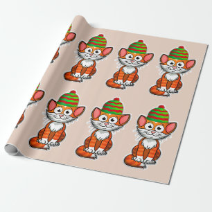 Regalo navidades papel de envoltura de gatitos
