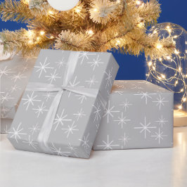Regalo Navidades Papel de envoltura Snowflakes Silver