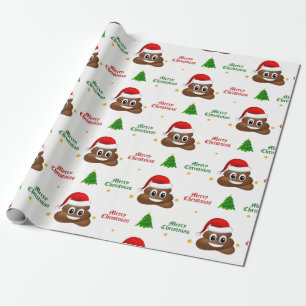 Regalo navidades poo emoji con papel de envoltura de somb