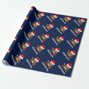Regalo navidades poo emoji con papel de envoltura de somb