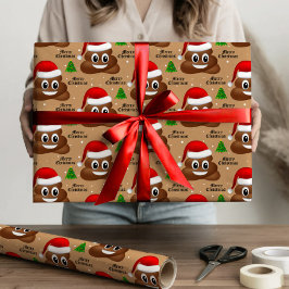 Regalo navidades poop emoji con papel de envoltura de som