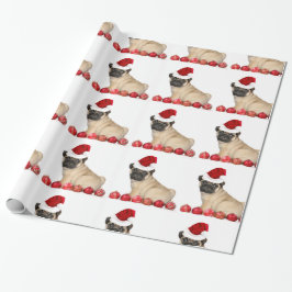 Regalo Navidades Pug papel de envolver