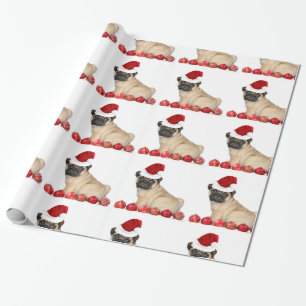 Regalo Navidades Pug papel de envolver