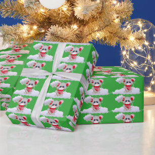 Regalo Navidades ratones de nieve Papel de envolvimiento 