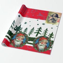 Regalo NAVIDADES RETRO SANTA Y ANGEL Papel de ajuste