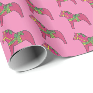 Regalo Navidades rosados Dala Papel envuelto de caballos